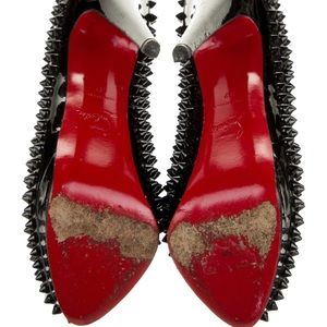 Christian Louboutin Spike Accents Patent Leather Pumps